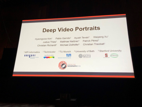 CAMERA New video editing technique presented at SIGGRAPH 2018